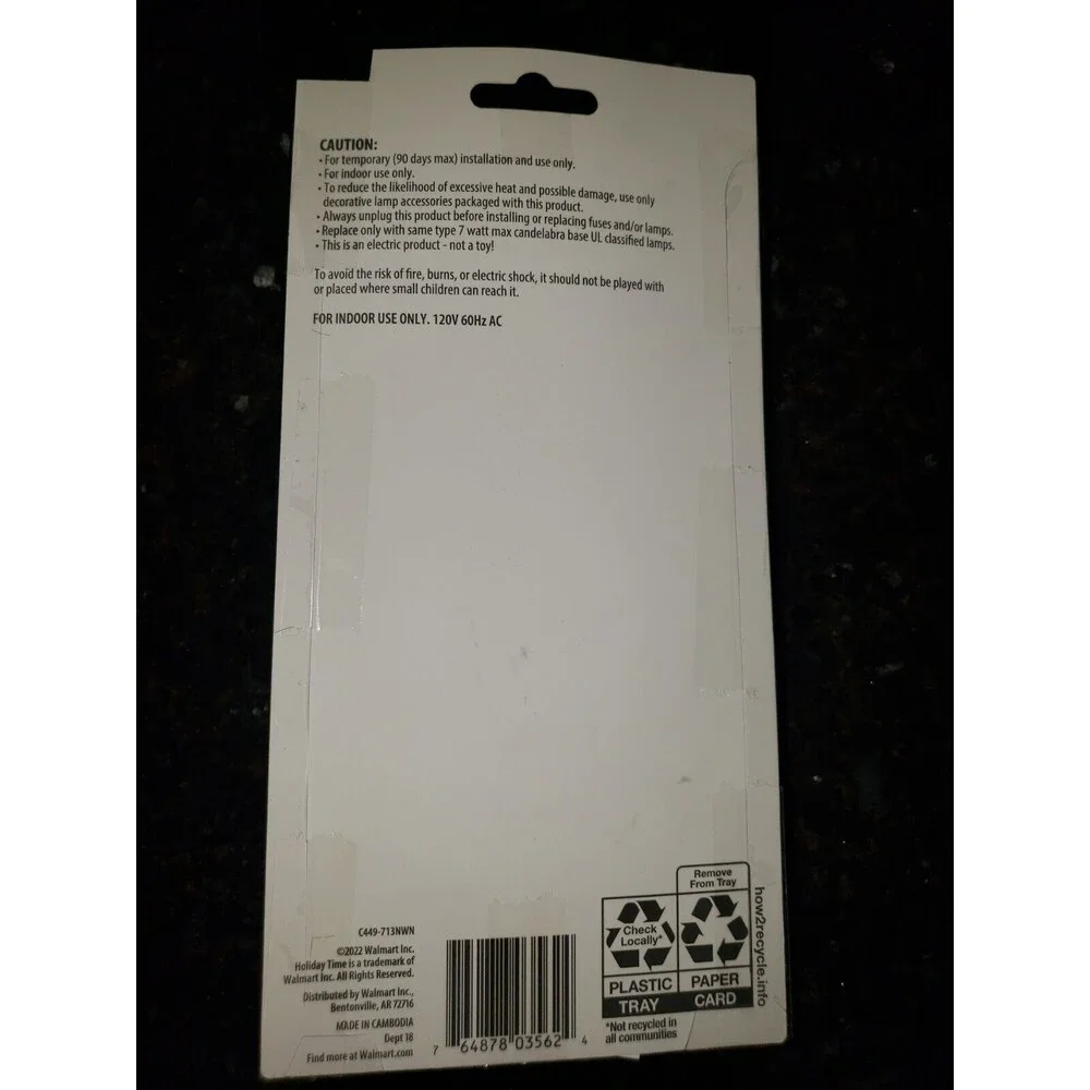 C7 4 Socket Light Cord for Christmas Villages Buildings Inline ON/Off Switch
